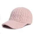 thumbnail image 4 of VONCOS Women Cable Knit Baseball Cap for Women Thick Warm Fall Winter Knitted Hat with Adjustable Strap for Daily Outdoor Use, 4 of 4
