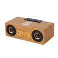 thumbnail image 4 of Voltstech Reloj despertador de carga inalámbrico QI de madera portátil multifuncional para exteriores Altavoz Bluetooth de 10 W con radio FM y visualización de la hora Soporte para tarjeta TF, 4 of 5