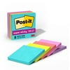 Post-it Super Sticky Notes, Supernova Neons Collection, 3 in. x 3 in., 90 Sheets, 5 Pads