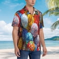 thumbnail image 5 of Bixox Men's Hawaiian Shirts Men's Colorful Hand Painted Easter Eggs Print Short-Sleeve Shirt-XX-Large, 5 of 8
