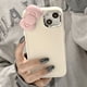 thumbnail image 2 of Funda de teléfono de silicona suave con lazo rosa 3D Linda coreana para iPhone 14 13 12 11 Pro Max X XR Funda a prueba de golpes de Color sólido, 2 of 4