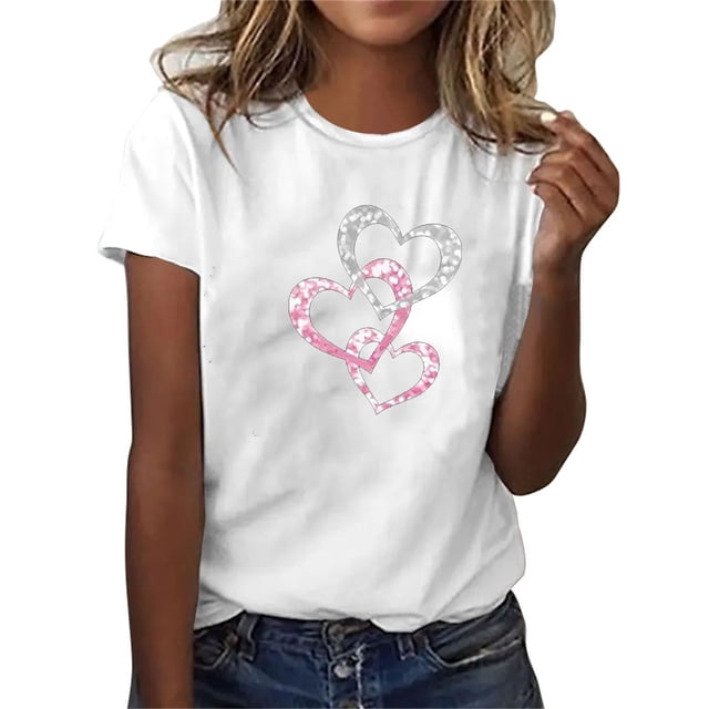 Blusas de Manga Corta para Mujeres Cuello Redondo Sencillo Casual Ajuste Regular, Top de Algodón de Imitación de Moda para el Hogar Y Diario