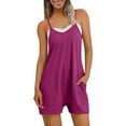 thumbnail image 2 of Tnhcen Women's Sleeveless Short Romper Stretch Summer Jumpsuit with Pockets Casual Loose Fit Sporty Outfit S-2XL Multiple Colors Available, 2 of 7