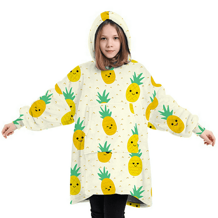 

Liacowi Children´s Pajama Reversible Solid Animal Pattern Cashmere Blanket Hooded Long Sleeve Winter Housewear for Kids