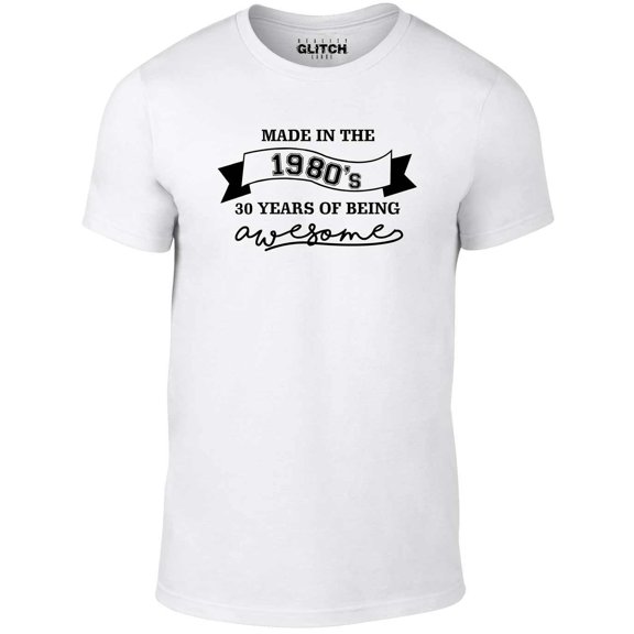 Reality Glitch Men's Made in The 80s T-Shirt – Retro 1980s Birthday Tee for Men