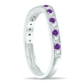 thumbnail image 2 of SZUL Women's Amethyst and Diamond Channel Set Wedding Band in 10K White Gold, 2 of 5
