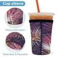 thumbnail image 3 of Set of 3 Packs Reusable Hot And Iced Coffee Cup Sleeve Neoprene Tumbler Sleeve American Flag Blue Red White(16,24,32oz), 3 of 8