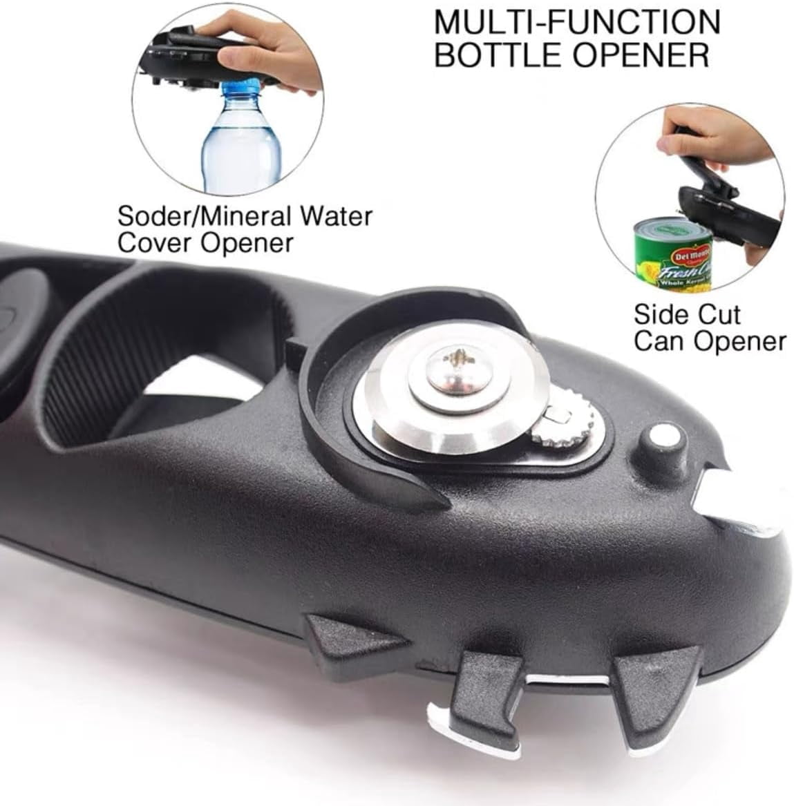FRKSMD-8in1 multifunctional magnetic can opener manual in kitchen gadgets. Black beer bottle opener in camping essentials