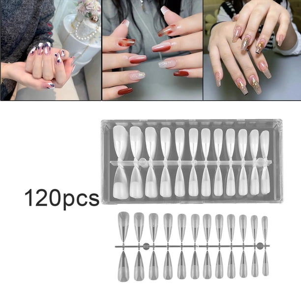 120x Manicura Uñas postizas artificiales para Salon Home DIY, 12 tamaños, se puede pintar aplicar con gel, acrílico o esmalte de uñas , mi E Yinane Puntas de uñas falsas