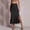*Black, variant on ClodeEU Women's Lightweight Silk Midi Skirt with Lace Hem and Side Slit,Solid Color Casual Summer Skirt Black,Womens Plus M