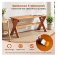 thumbnail image 6 of 36" Outdoor Wood Bench, Teak Oil Finish - 2 Person Patio Dining Bench - Backless Hardwood Garden Seat - Weather Resistant, 6 of 9