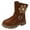 Brown, variant on Celivon Dailywear Thick Soled Girls Mid Length Boots Comfy Soft Soled Leather Short Boots Size 5 Years