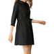 thumbnail image 4 of Vestido de camisa para mujer INSPIRE CHIC de manga 3/4, con botones, mini vestido negro XL, 4 of 7