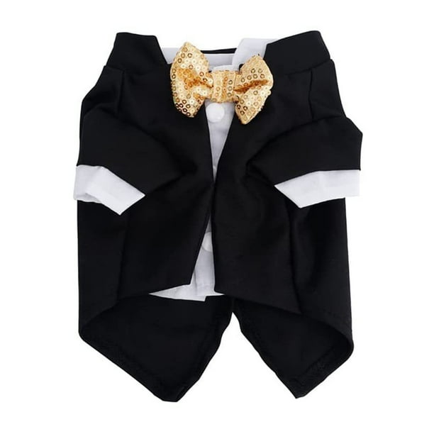 Tuxedo Btafrte de Poliéster para Perro Ropa Formal Disfraces Boda Uso Diario L