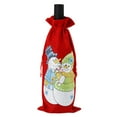 thumbnail image 1 of Wmool 1-5Pcs DIY Art Wine Bottle Gift Bags Patterns with Decor Xmas Drawstring, 1 of 9