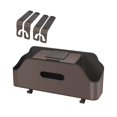 thumbnail image 2 of Organizador para respaldo de asiento de coche, caja de pañuelos de cuero sintético, fácil instalación, soporte para teléfono Marrón, 2 of 6