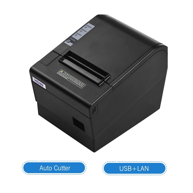 HOIN 80mm Thermal Receipt Printer, Label Maker with Auto Cutter USB  Ethernet Interface Ticket Bill printing Compatible with ESC/POS
