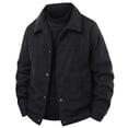 thumbnail image 2 of Corduroy Jacket Men Long Sleeve Loose Casual Button Down Collared Coat with Pockets Fall Winter Outerwear, 2 of 5