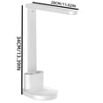 thumbnail image 3 of Lámpara de escritorio LED plegable con base de almacenamiento, pantalla de hora, cabezal ajustable, para leer, estudiar, trabajar, oficina en casa, mesita de noche, dormitorio, blanca, 3 of 7