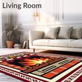 thumbnail image 2 of ODIKA 6'x9' Machine Washable Non-Slip Area Rug, Fireplace Hearth with Stockings Holiday Themed High Traffic Rug, Red, 606115, 2 of 7