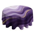 thumbnail image 4 of Purple Gold Wave Marble Round Tablecloth 60"x60",Wrinkle Wipeable Table Cloth for Kitchen Dining Room Picnic Patio Party, 4 of 6