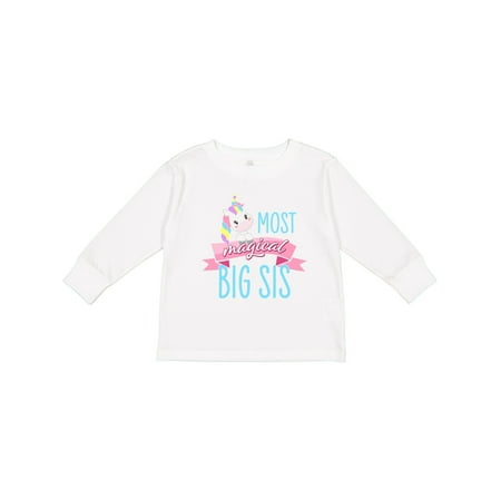 

Inktastic Most Magical Big Sis- Cute Unicorn Gift Toddler Toddler Girl Long Sleeve T-Shirt