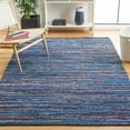 thumbnail image 3 of SAFAVIEH Rag Ermintrude Ikat Cotton Area Rug, Turquoise/Black, 5' x 8', 3 of 9