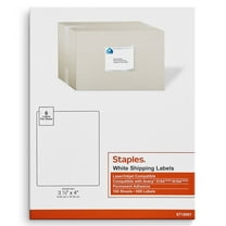 Staples Laser/Inkjet Shipping Labels 3 1/3" x 4" White 6 Labels/Sheet 479876