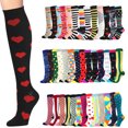 thumbnail image 2 of Hi,Fancy Bas de Compression 20-30 mmHg Longueur Genou Bas de Sport pour Course Cyclisme Unisexe, Bleu, P/M, 2 of 8