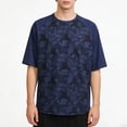 thumbnail image 2 of TEAJOPSUU Men's Casual Print T-Shirt Raglan Style Lightweight & Breathable Quick Dry Short Sleeve For Outdoor Travel & Everyday Casual Wear Blue, 2 of 5
