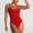 Red, variant on YEAHITCH Woman's Swimsuit,New Swimwear,Swimwear Sale,One-Piece,Round Neckline,High WaistBlack,S (US:4)