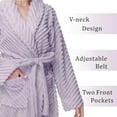 thumbnail image 3 of Enwphrey Lavender Women Robe Soft Cozy Warm Bathrobe Ladies Long Fleece Plush Comfy Spa Housecoat Lightweight Robe for Women(XS,Lavender), 3 of 6