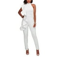 thumbnail image 1 of Women Solid Color Ruffled Jumpsuit Jumper Sleeveless Rompers Summer Beach Holiday New, 1 of 4