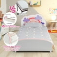 thumbnail image 4 of Costway Kids Upholstered Platform Bed Children Twin Size Wooden Bed Rainbow Pattern, 4 of 10
