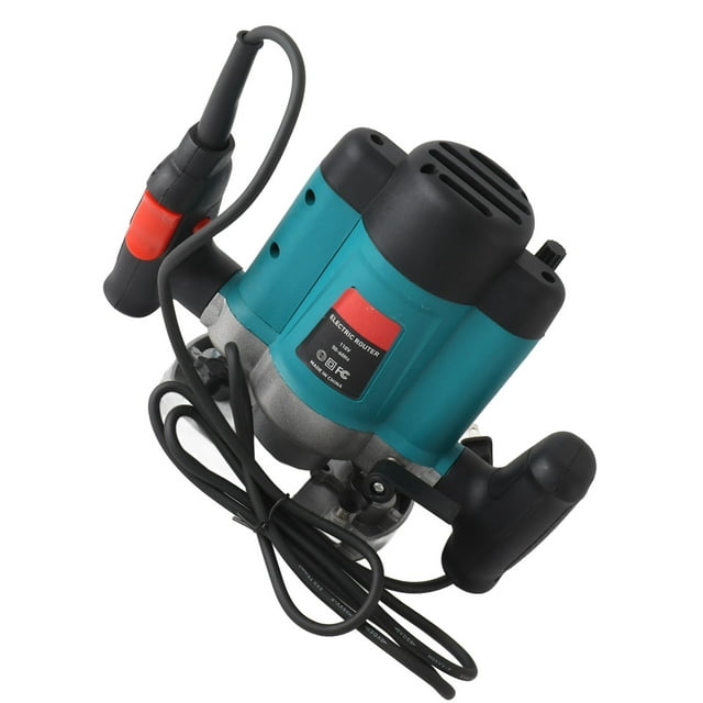 Electric Wood Trimmer, Woodworking Router Kit Adjustable Depth for Carving Trimming Slotting Drilling US Plug 110V
