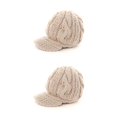 thumbnail image 2 of Qarigey Gorro de punto de otoño invierno para niña, gorro de Skullies a rayas cálidas, gorros tejidos de lana para mujer, gorro de vendedor Type2 NO2, 2 of 6