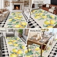 thumbnail image 5 of Yellow Lemons Area Rugs 5'x8', Washable Small Throw Rugs for Classroom Bedroom, Summer Botanical Black White Plaid Rustic Indoor Outdoor Rug Non-Slip Low Pile Carpet Runner Reversible Floor Mats, 5 of 8