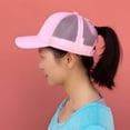 thumbnail image 3 of sweethay Gorra de béisbol con cola de caballo, gorra para mujeres y niñas, gorras de camionero de malla, gorra de verano a la moda de alta , Sombreros Rosa, 3 of 6