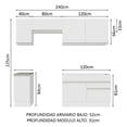 thumbnail image 3 of Cocina Integral Completa Madesa Glamy Blanco 240cm, 3 of 9