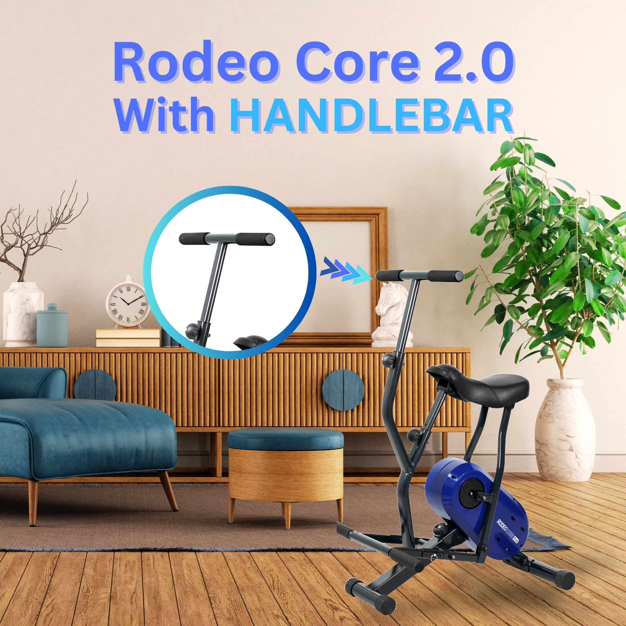Daiwa Felicity Rodeo Core 2.0 – Full Body Exercise Machine with Handlebar for Core Strength, Balance & Posture – Fun & Low-Impact Home Workout Equipment