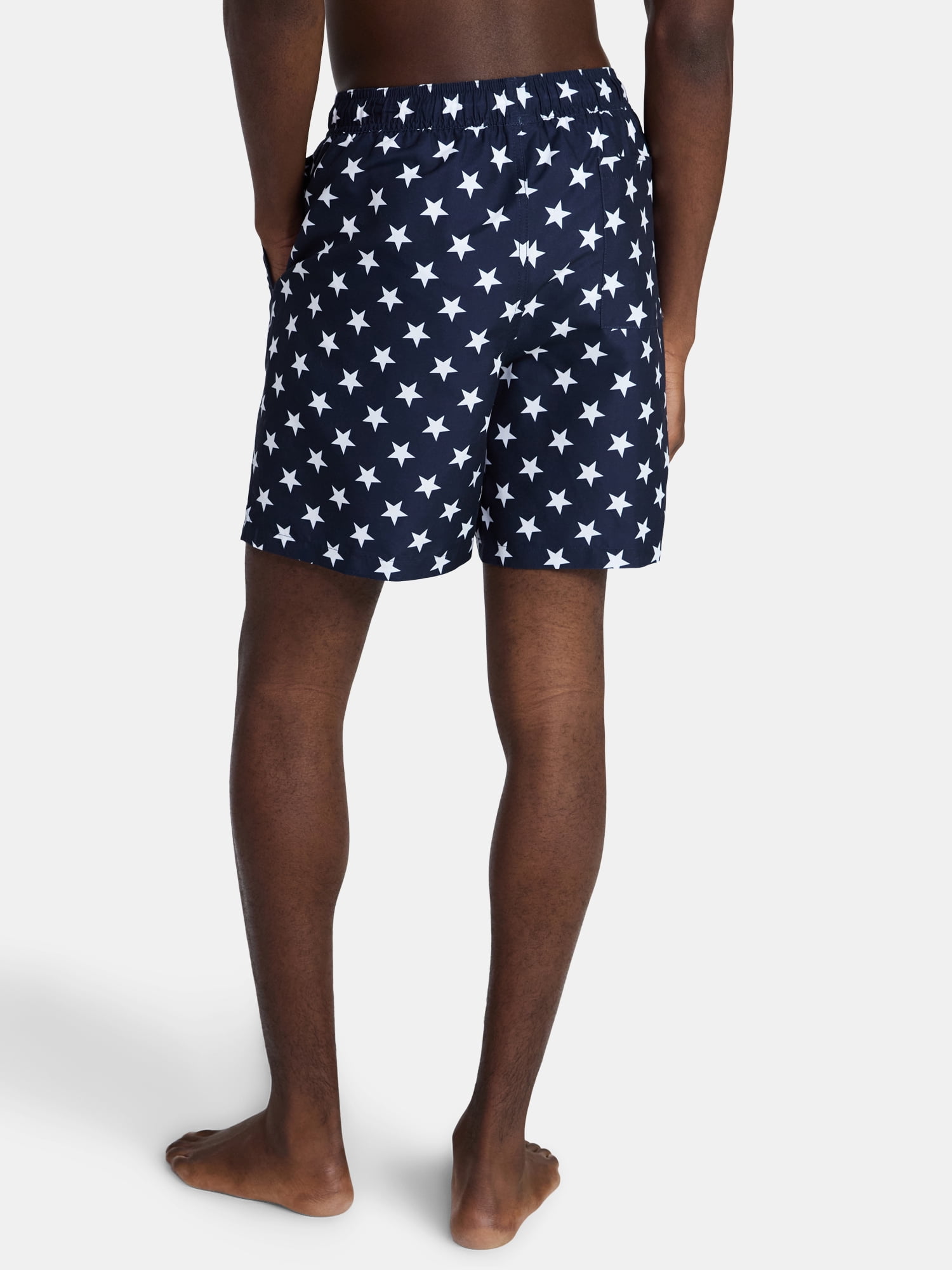 Fourth of July Men's & Big Men's Americana Swim Trunks from Way to Celebrate, 7" Inseam, Sizes S-3XL