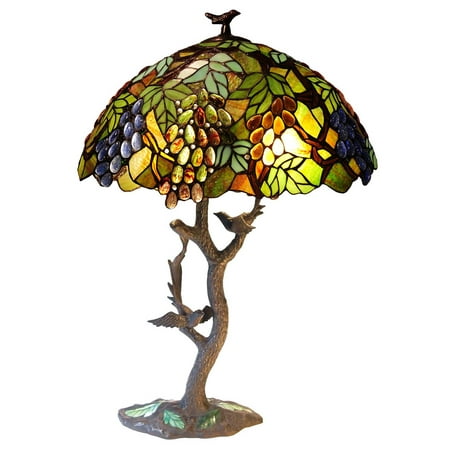 - CHLOE Lighting 2 Light Tiffany-style featuring Leafs & Grapes Table Lamp Oval Shape 20