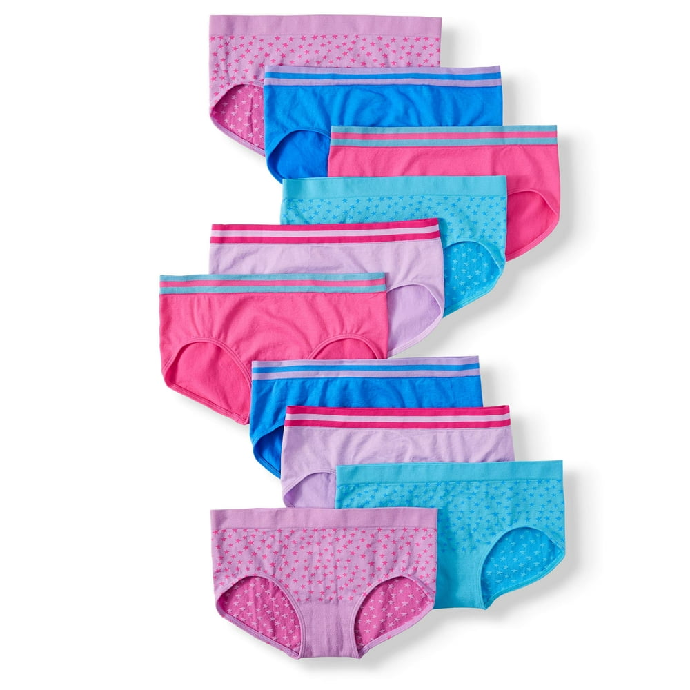 Athletic Works Athletic Works Girls Brief Underwear 10Pack, Sizes S