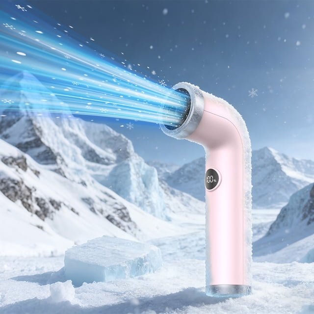 shyuyusa High Speed Turbine Bent Tube Handheld Fan, 100-speed Digital Display Rechargeable