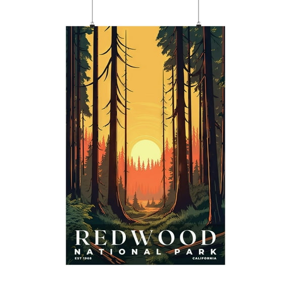 ELNEIT - Redwood National Park Poster, Unframed Matte Paper, S03