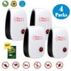 Ultrasonic Pest Repeller - 4 Pack Electronic Plug In Pest Control - Pest Reject for Mosquitoes, Mice, Ants, Roaches, Spiders, Flies, Bugs, Lizards, Non-toxic Eco-Friendly, Human & Pet Safe
