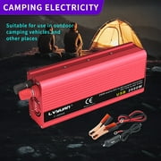 LVYUAN 2600 Watts Peak Power Inverter Modified Sine Wave DC 12V to AC 110V 120V Car Converter 2 AC Outlets + USB Adapter USB Charger for Car, RV, Camping & Home Backup Red