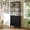 Black, variant on HLR Vintage 3 Tier Tall Bookshelf with Storage Cabinet, Wood Open Display Shelf & Double Door Cabinet for Living Room, Green