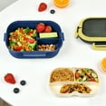 thumbnail image 2 of Bento Lunch Box Set - 2 Stackable Containers for Adults, lunch box for women- Includes Lunch Bag, Leak-Proof and BPA-Free - Built-in Utensil Set - Dishwasher Safe (Blue), 2 of 7