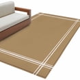 thumbnail image 2 of Pure Khaki Area Rug 4x6 FT, Non Slip Kids Room Carpet, Simple Solid Color Washable Soft Floor Carpet Non-Shedding Throw Rug for Dorm Kitchen Study Room Home Office Bedside, 2 of 9